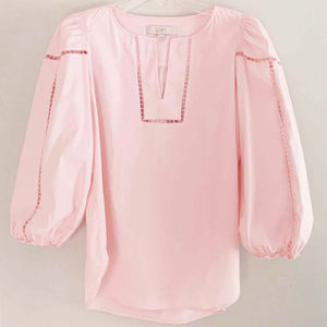 Loft Pink Balloon Sleeve Blouse